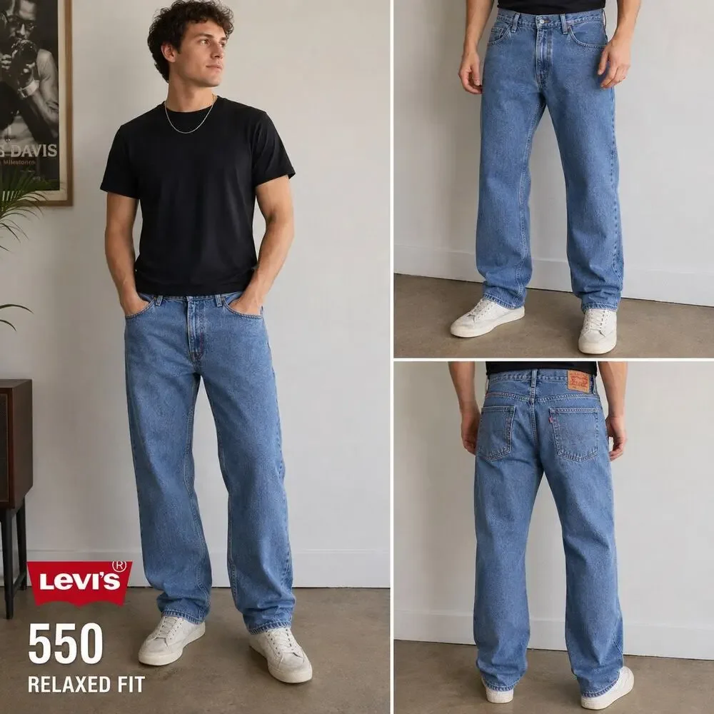 Levi’s 550 Relaxed Fit Jeans Men’s 38x34 Medium Wash Straight Leg Denim